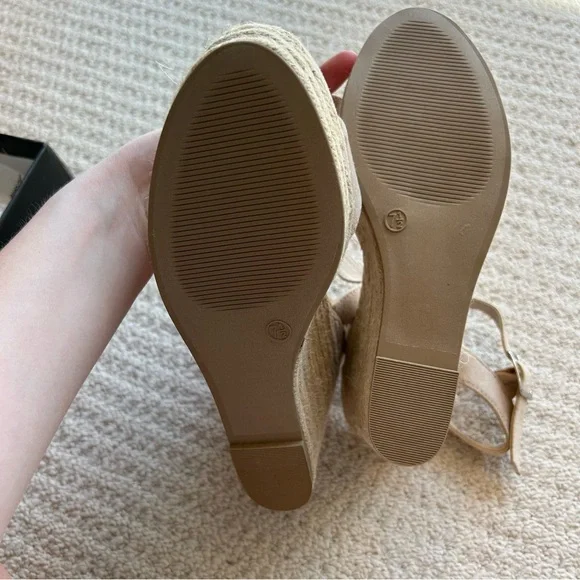 Lulu’s Beachy Dreams Natural Suede Espadrille Wedges Heels Size 7.5 - Picture 5 of 14
